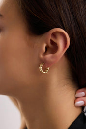 14 Ayar Gurmet Altın Halka Küpe (Orta)