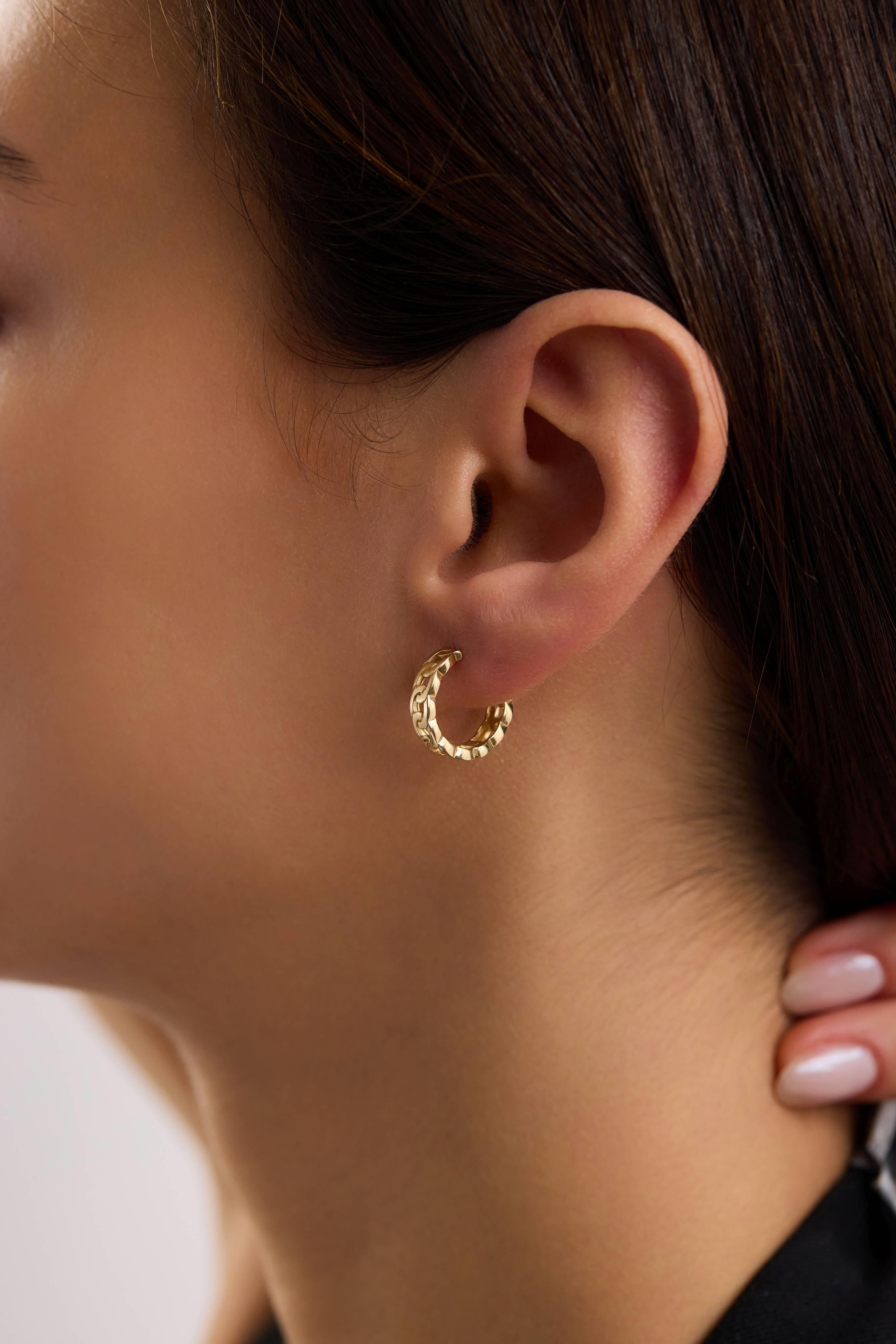 14 Ayar Gurmet Altın Halka Küpe (Orta)