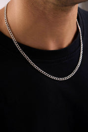 14 Ayar Gurmet Beyaz Zincir Erkek Altın Kolye