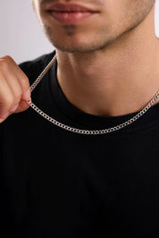 14 Ayar Gurmet Beyaz Zincir Erkek Altın Kolye