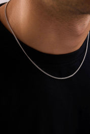 14 Ayar Gurmet Beyaz Zincir Erkek Altın Kolye