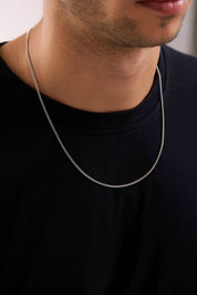 14 Ayar Gurmet Beyaz Zincir Erkek Altın Kolye