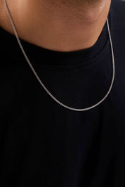 14 Ayar Gurmet Beyaz Zincir Erkek Altın Kolye