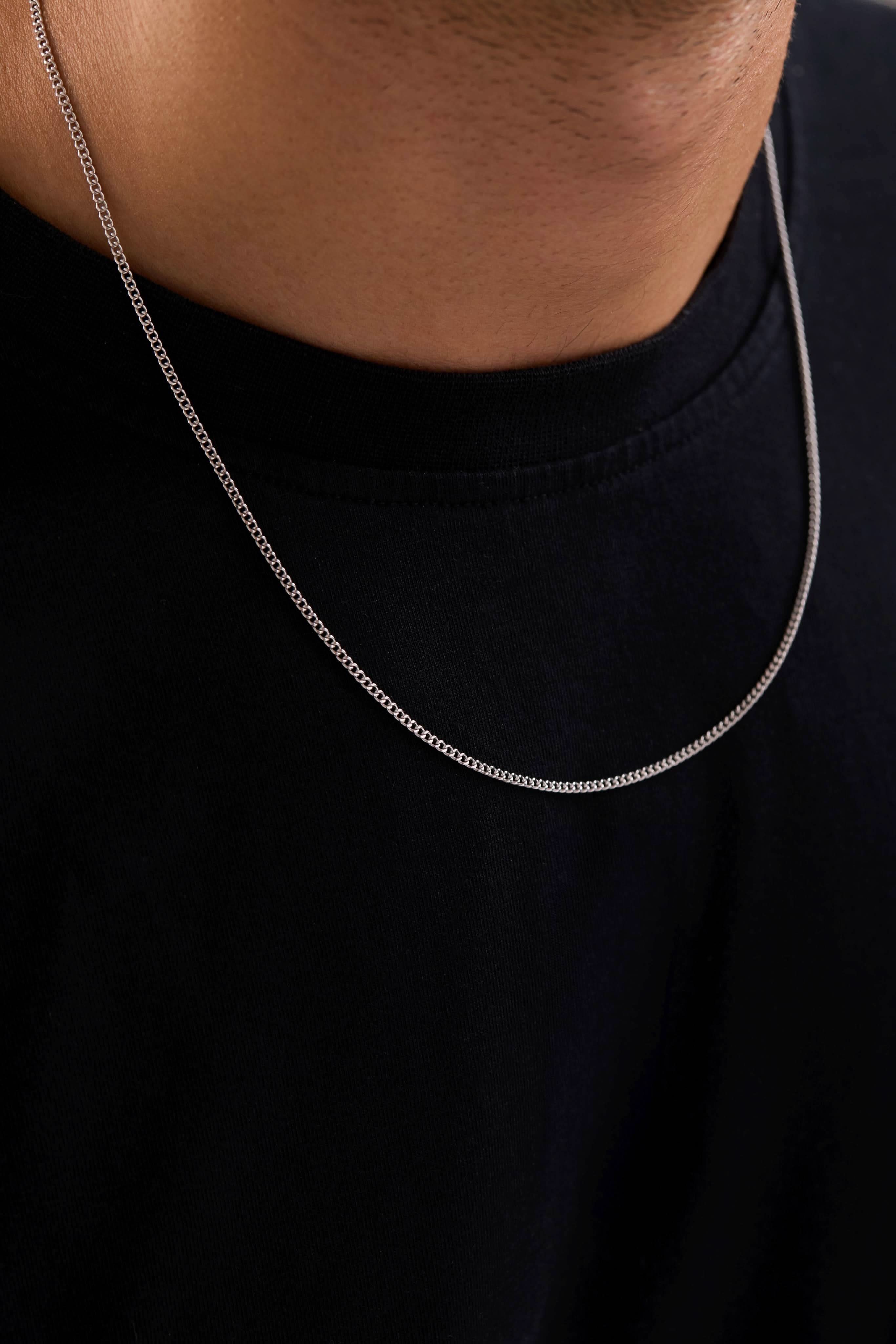 14 Ayar Gurmet Beyaz Zincir Erkek Altın Kolye