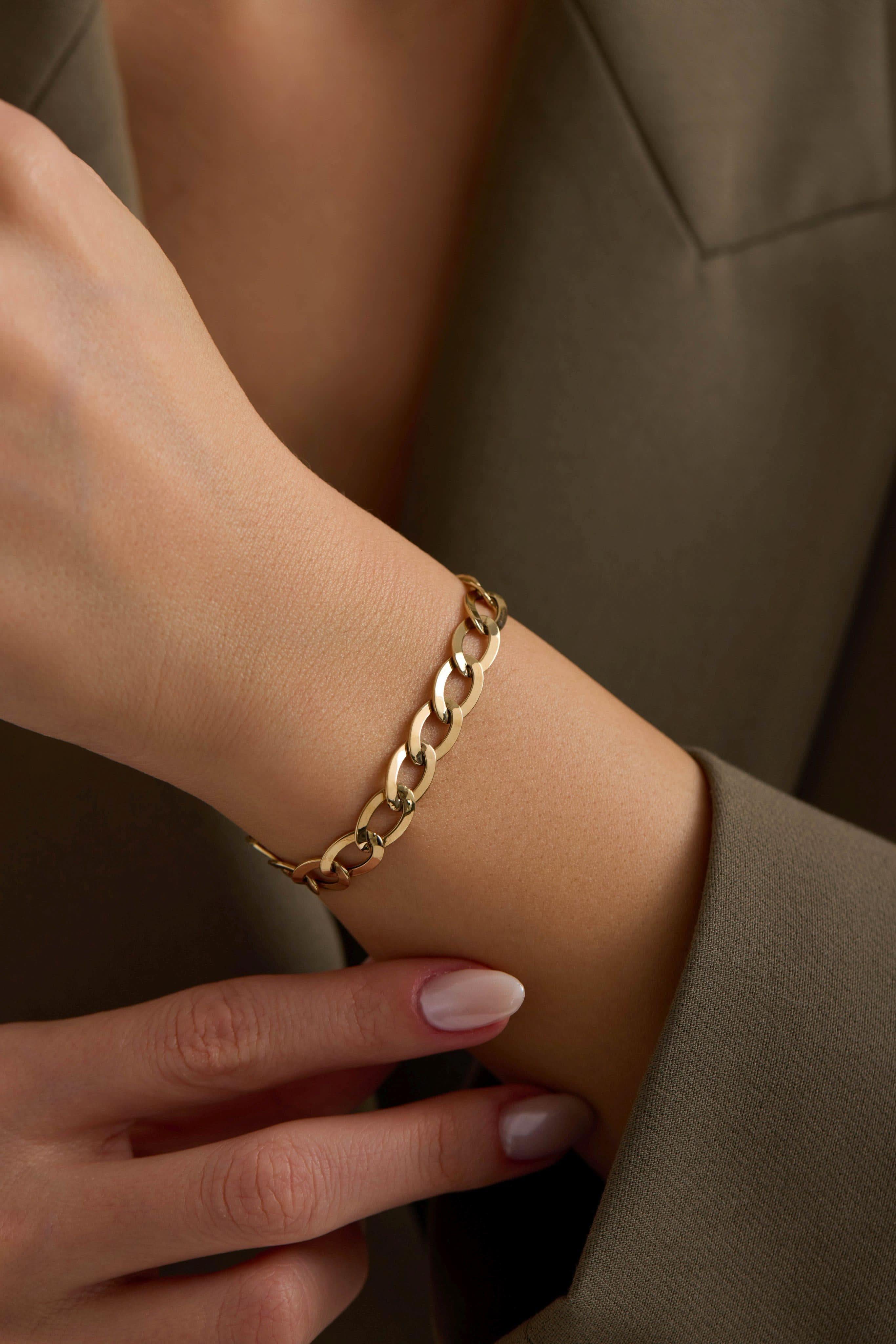 14 Ayar Gurmet Detaylı Altın Bileklik