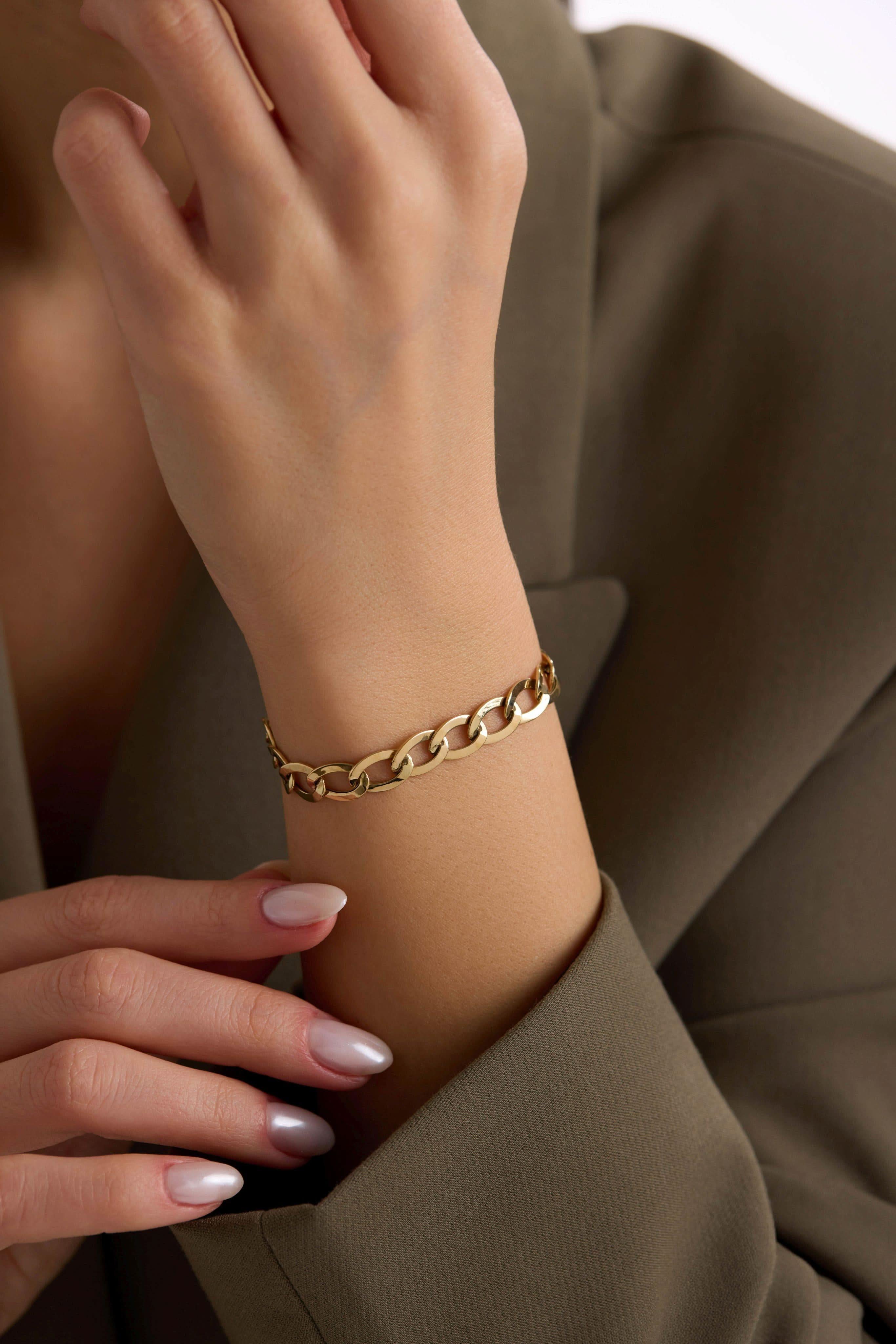 14 Ayar Gurmet Detaylı Altın Bileklik