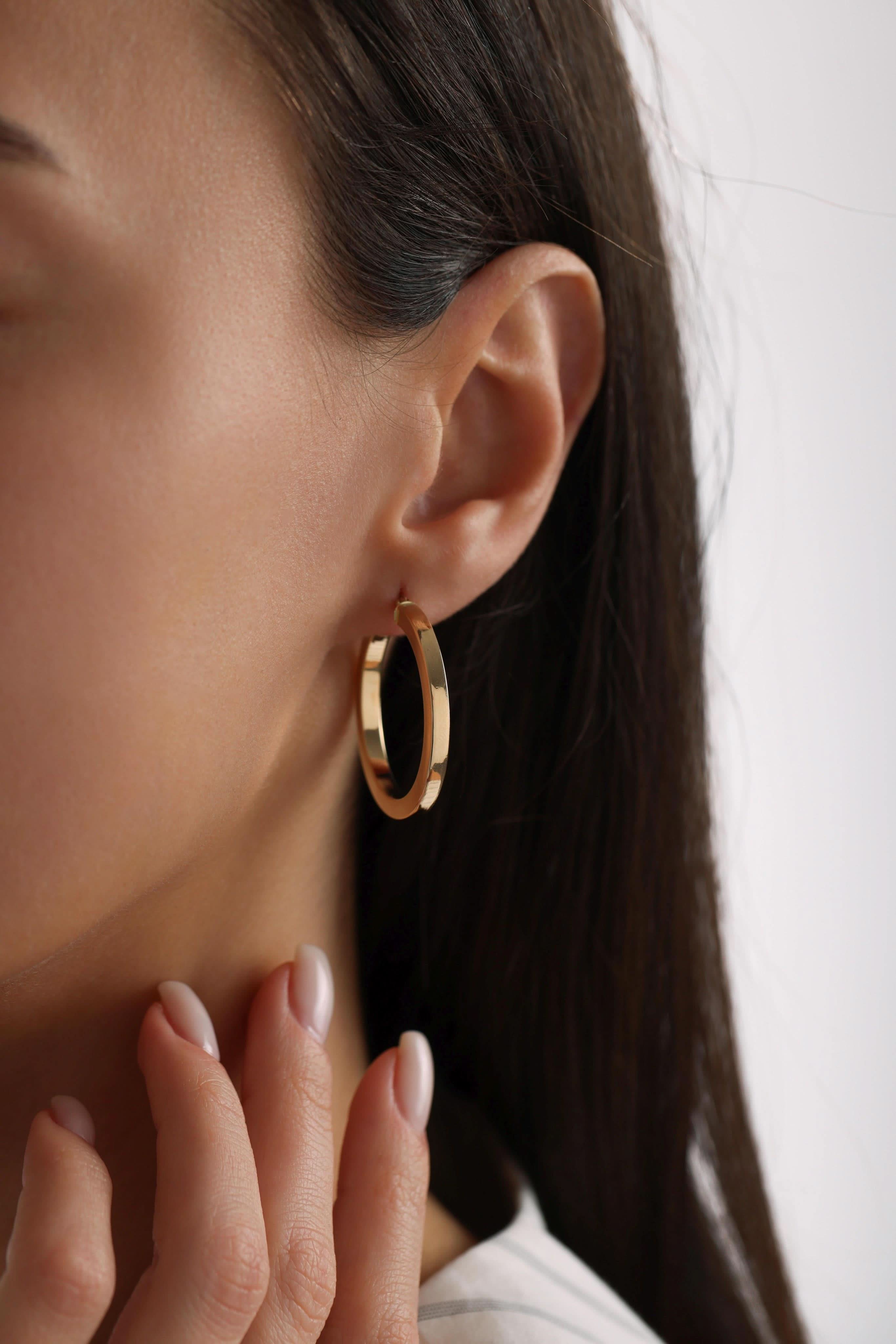 14 Ayar Halka Altın Küpe