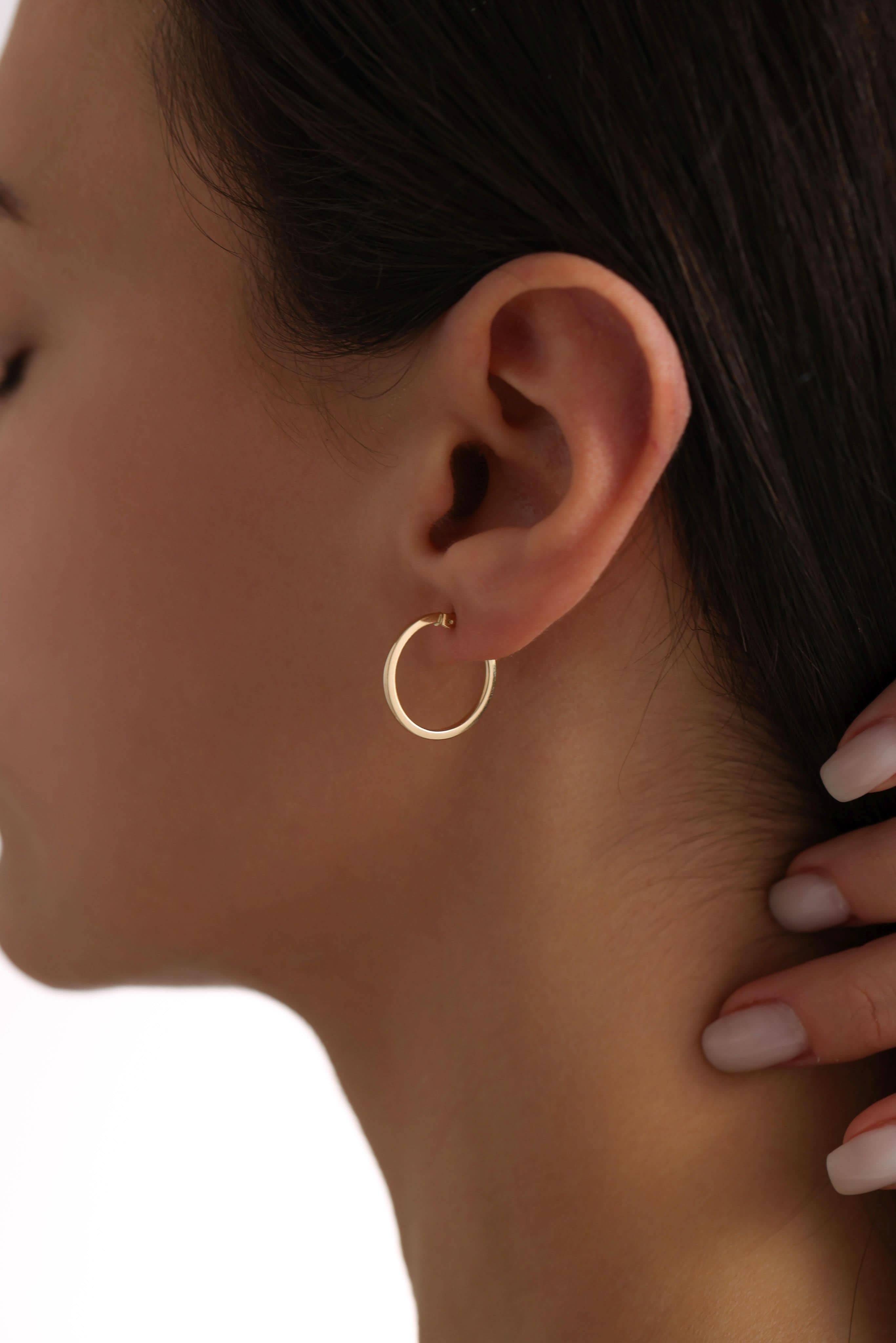 14 Ayar Halka Altın Küpe