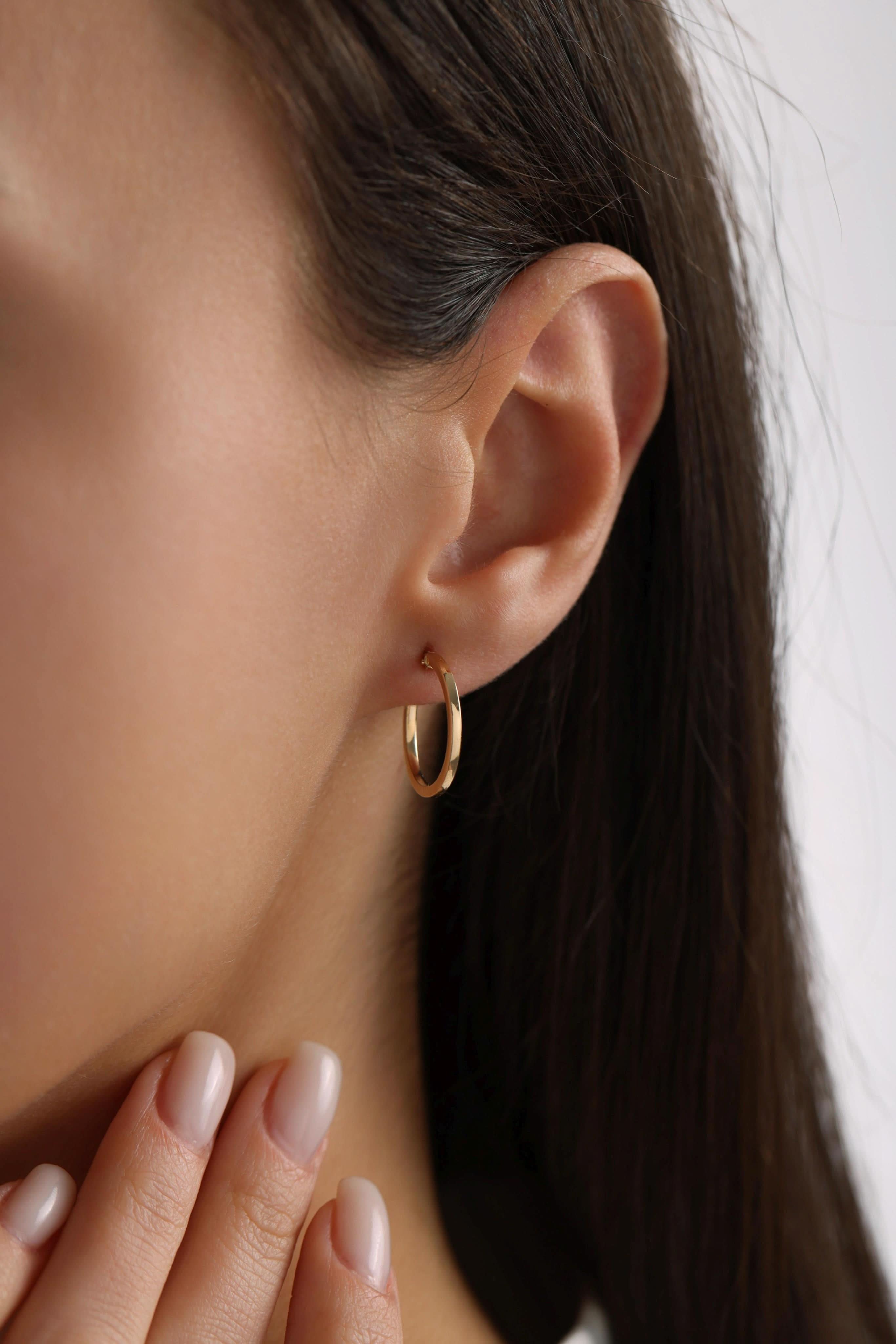 14 Ayar Halka Altın Küpe