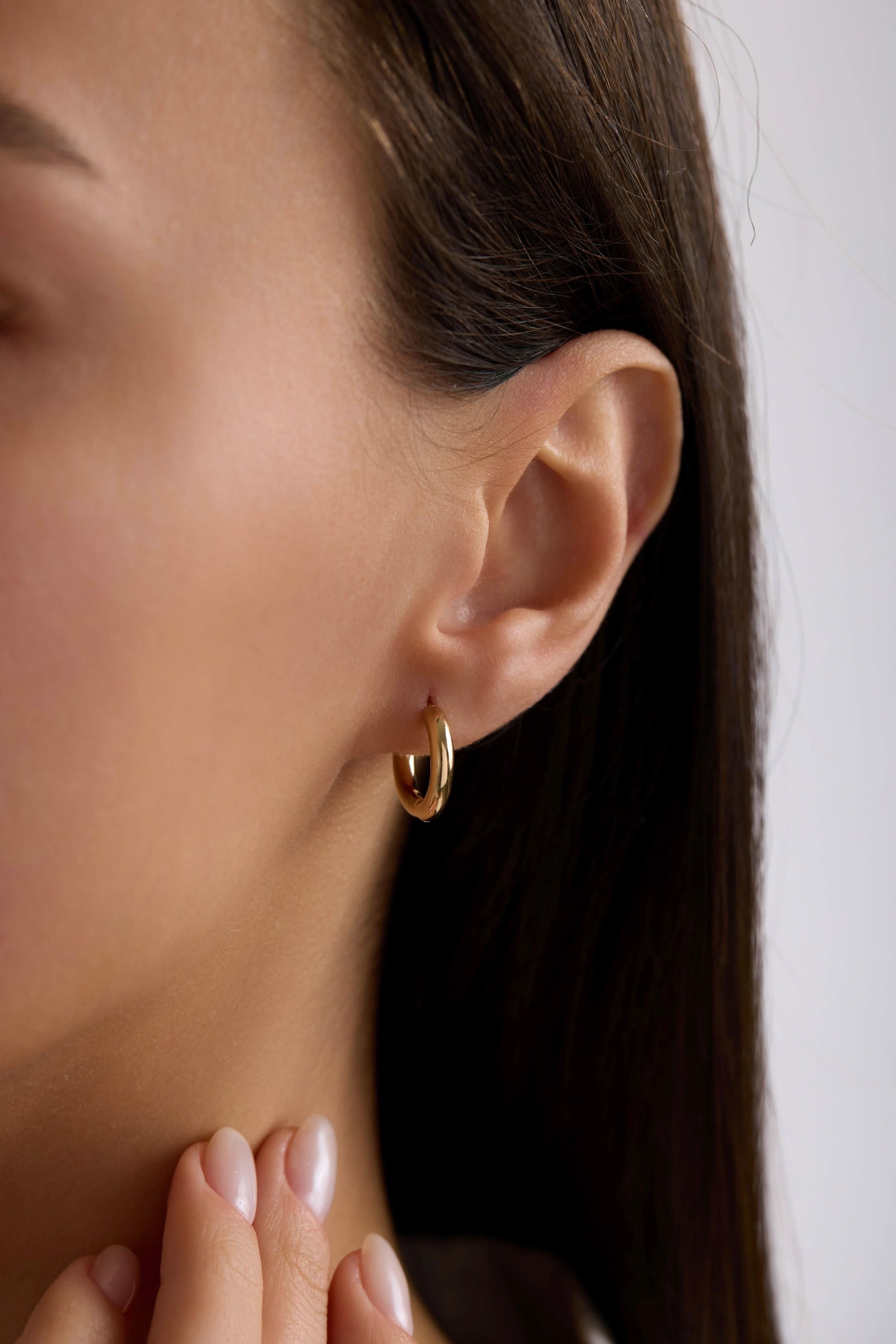 14 Ayar Halka Altın Küpe