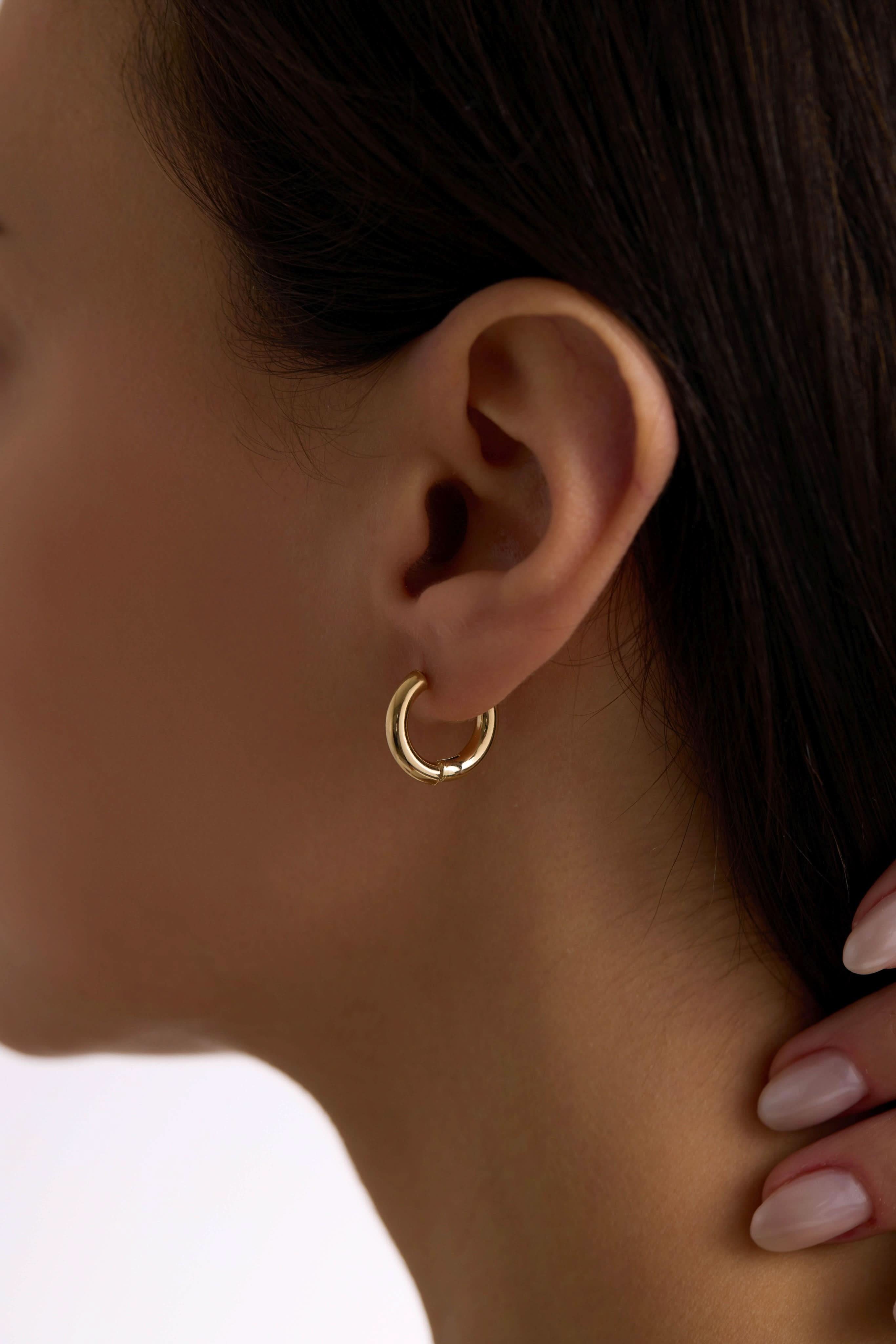 14 Ayar Halka Altın Küpe