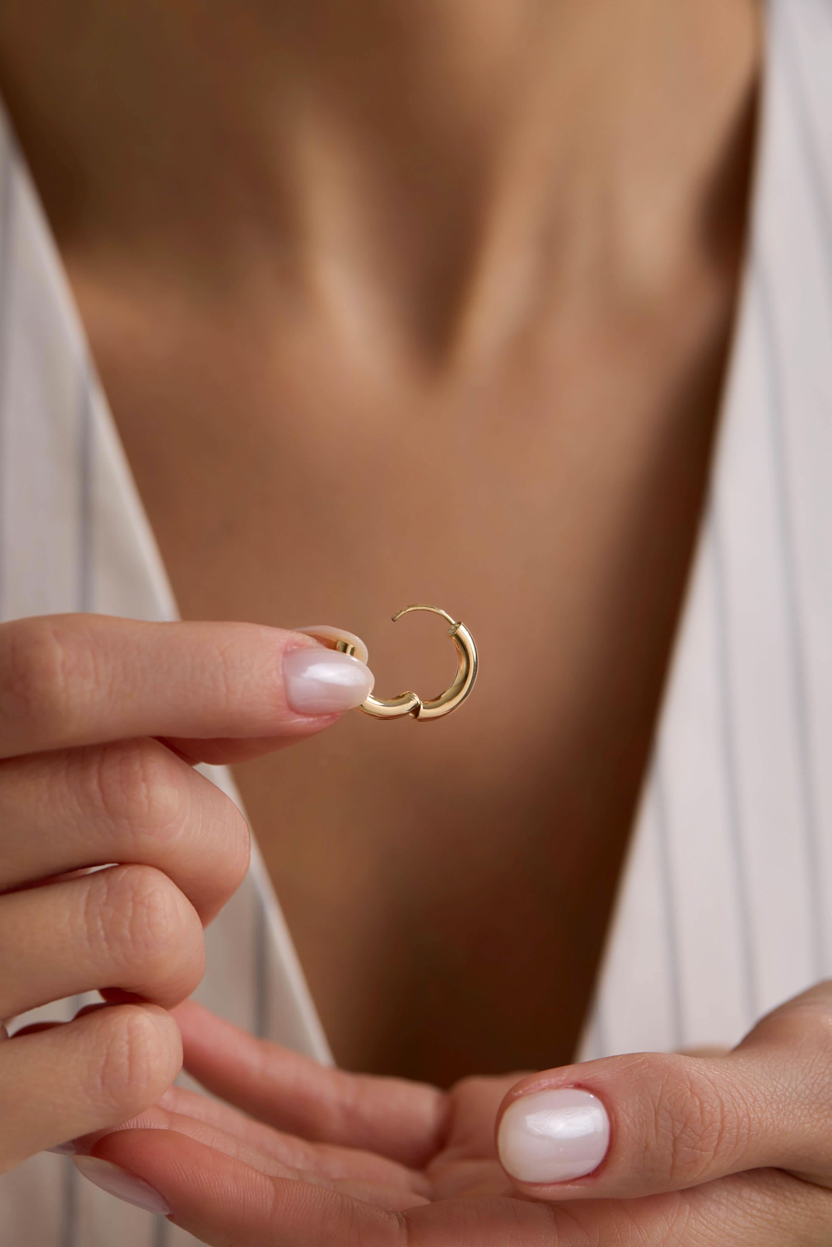 14 Ayar Halka Altın Küpe