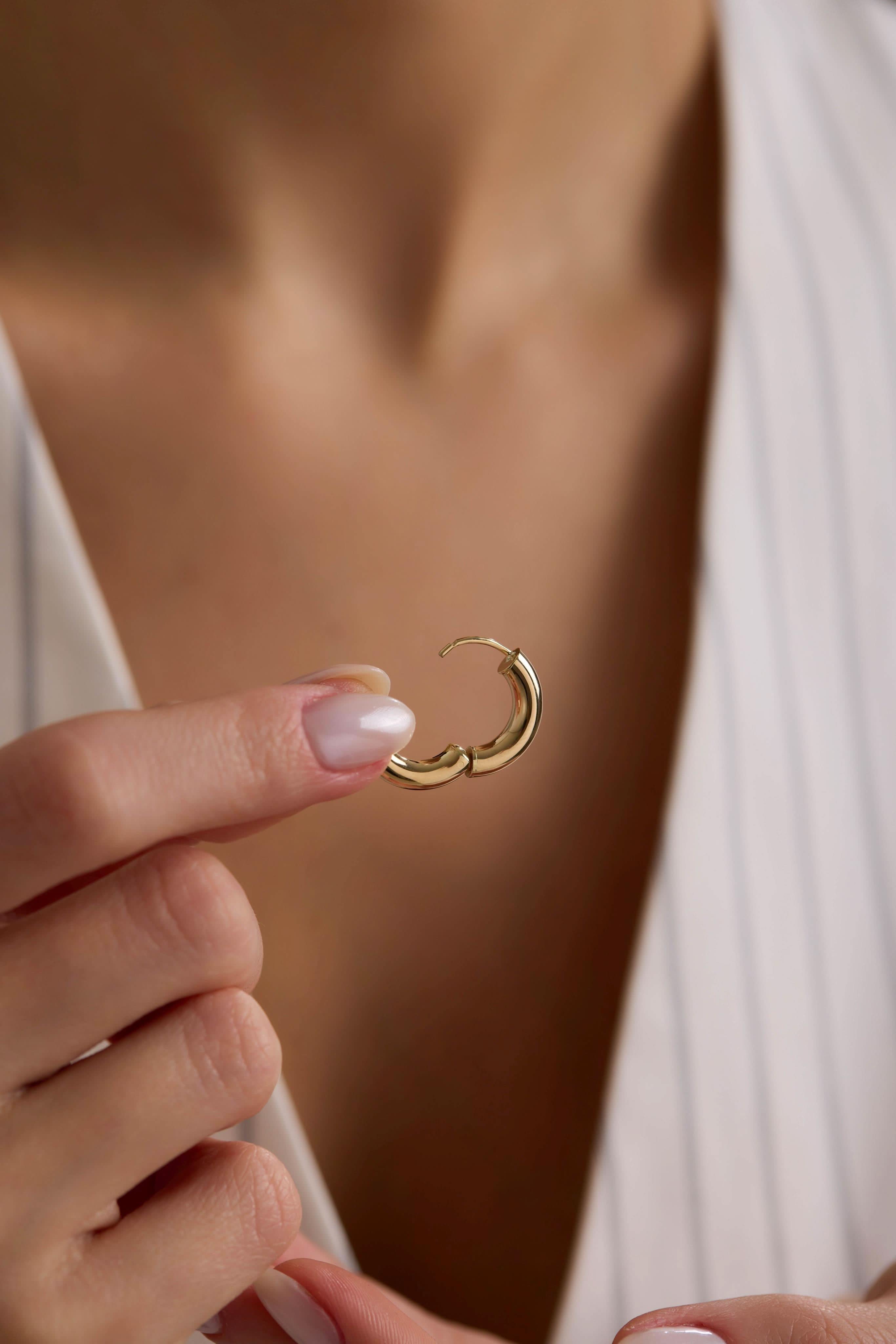 14 Ayar Halka Altın Küpe