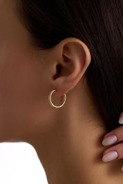 14 Ayar Halka Altın Küpe