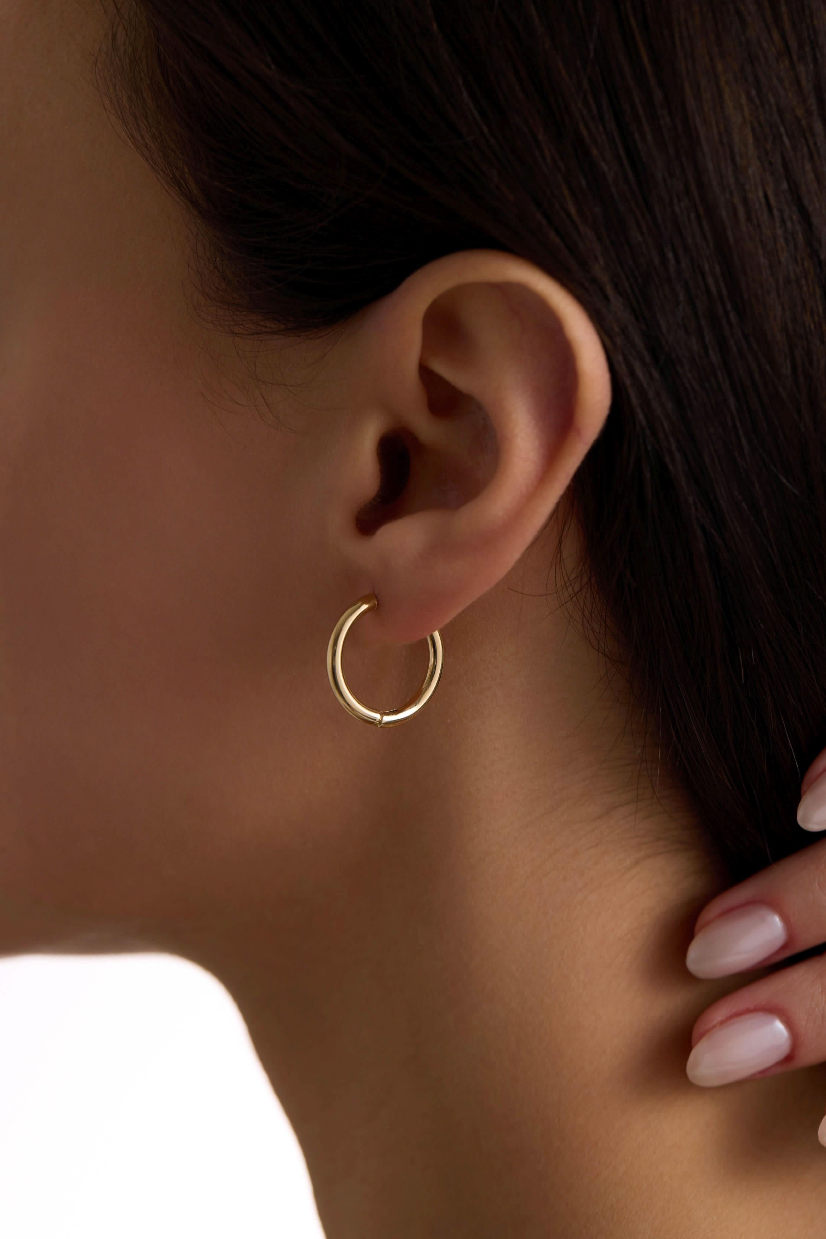 14 Ayar Halka Altın Küpe