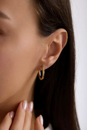 14 Ayar Halka Altın Küpe