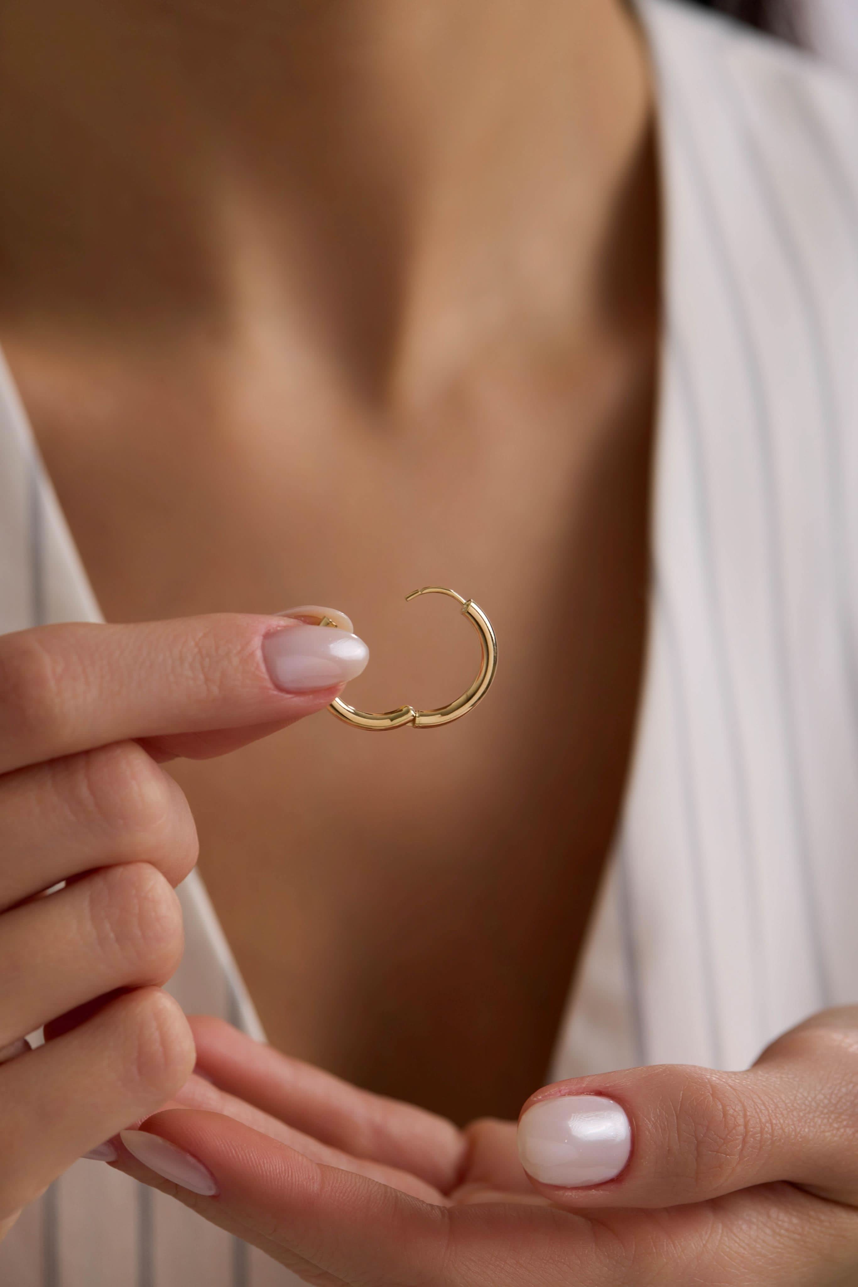 14 Ayar Halka Altın Küpe