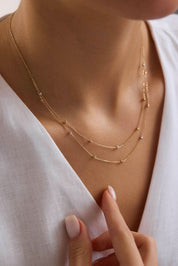 14 Ayar İkili Dorika Altın Kolye