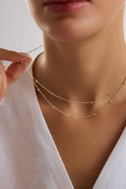 14 Ayar İkili Dorika Altın Kolye