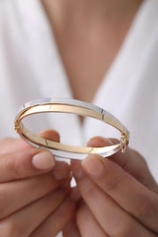 14 Ayar İkili Düz Altın Kelepçe