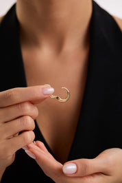 14 Ayar İkili Halka Altın Küpe