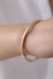 14 Ayar İkili Oval Altın Kelepçe