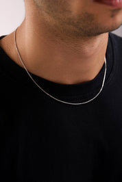 14 Ayar İnce Tilki Kuyruğu Beyaz Zincir Erkek Altın Kolye