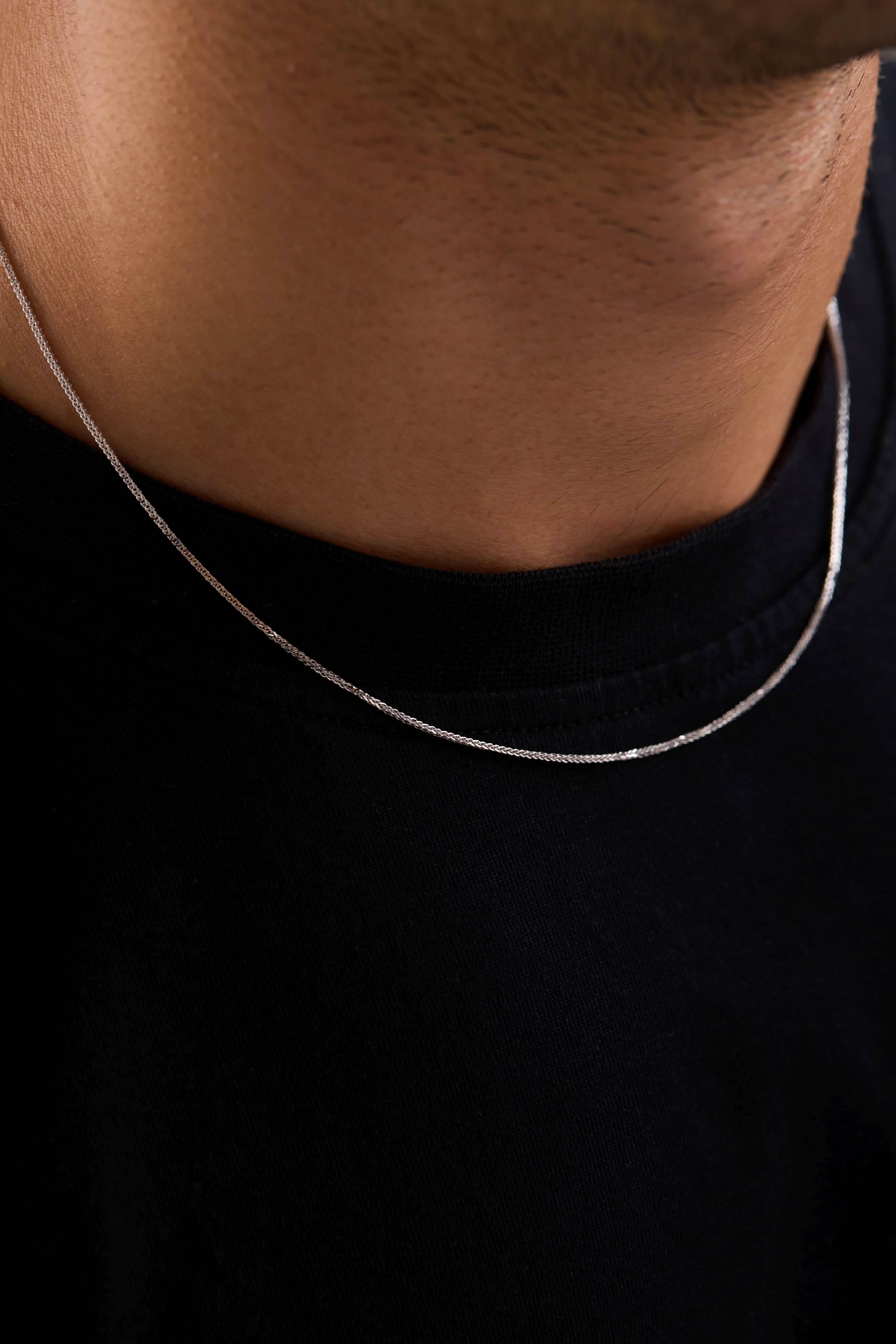 14 Ayar İnce Tilki Kuyruğu Beyaz Zincir Erkek Altın Kolye