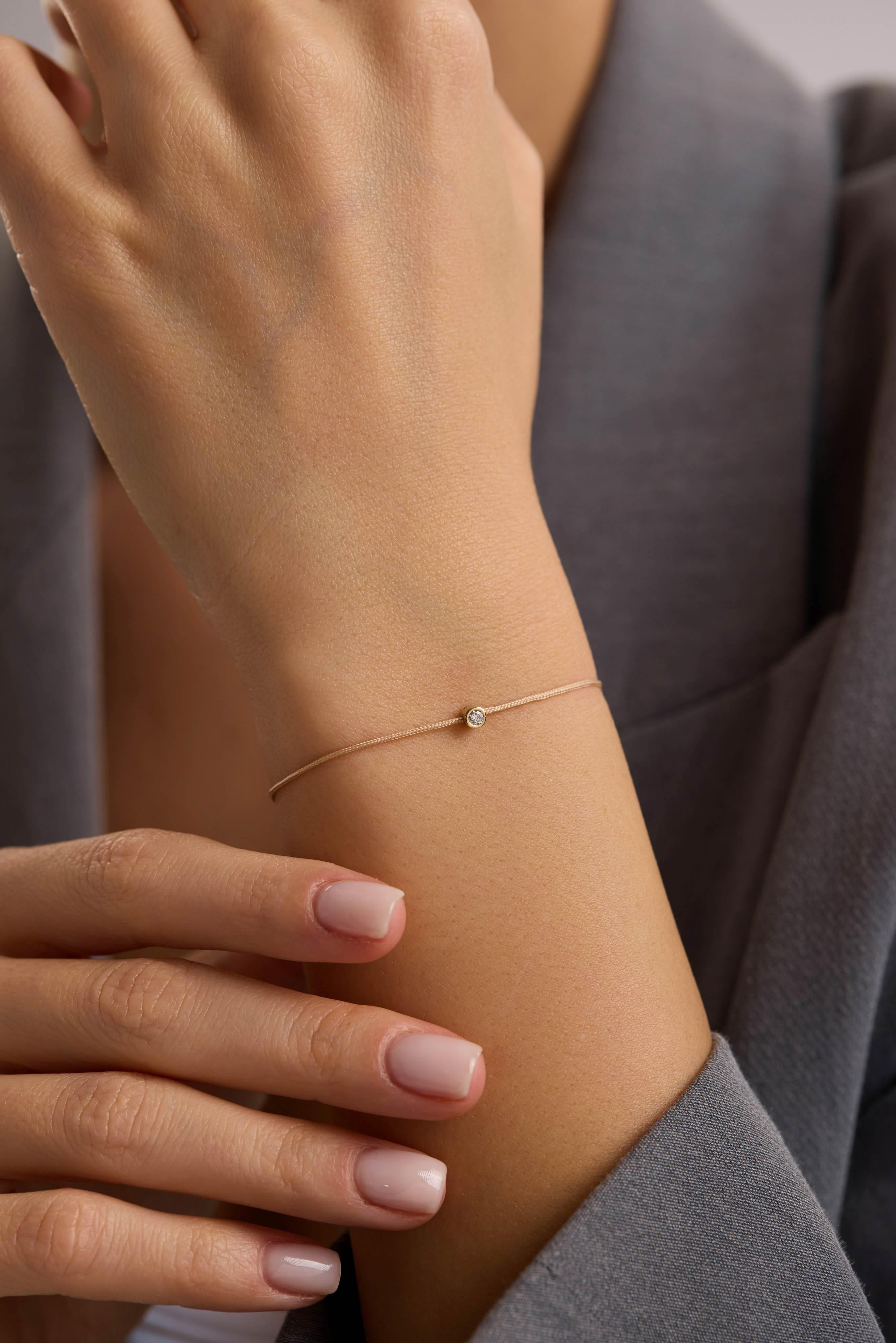 14 Ayar İpli Minimal Altın Bileklik