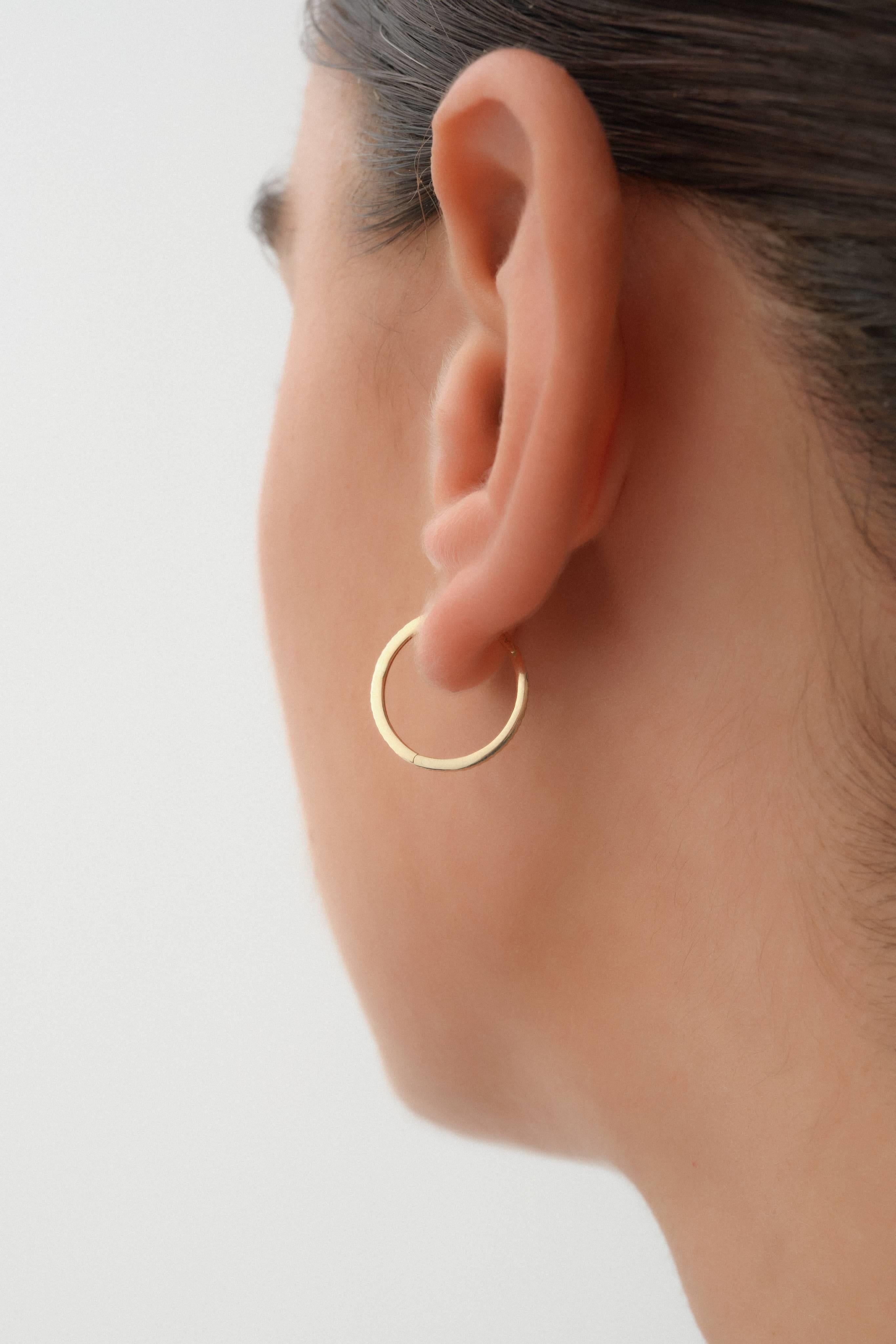 14 Ayar Kalemli Altın Halka Küpe