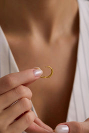 14 Ayar Kalemli Halka Altın Küpe