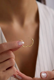 14 Ayar Kalemli Halka Altın Küpe