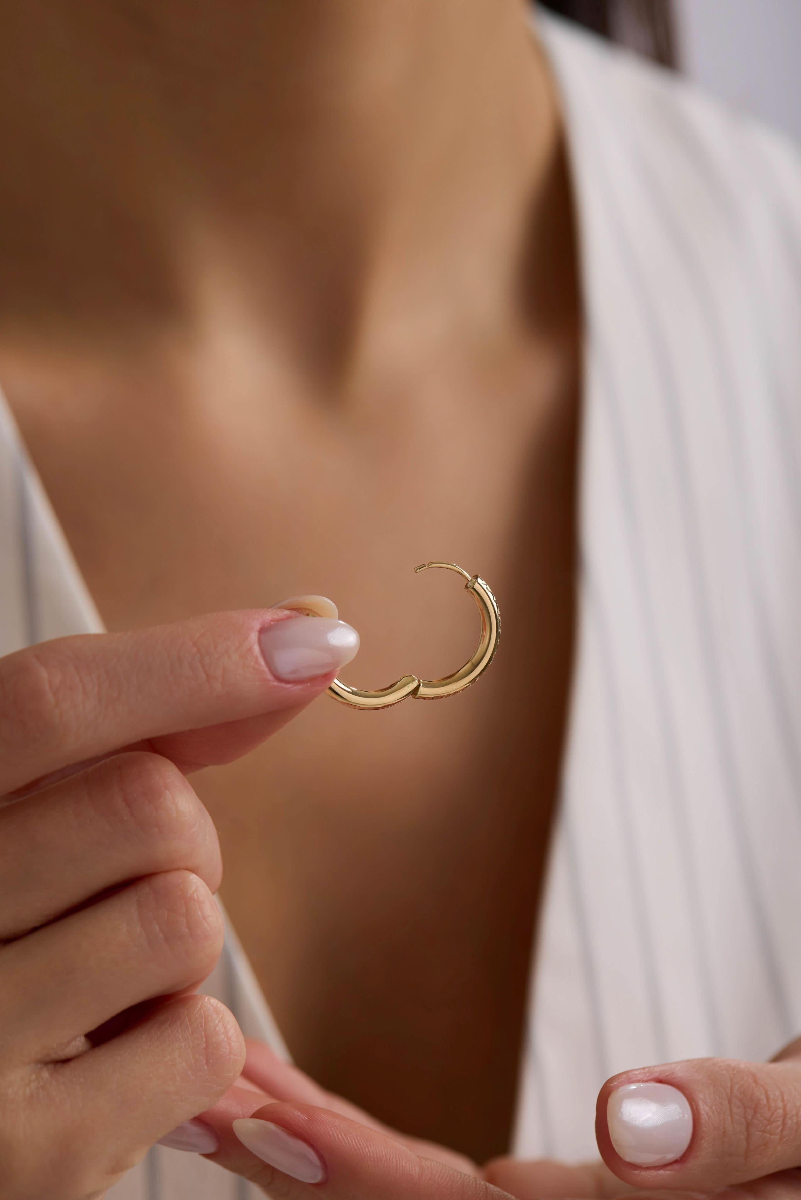 14 Ayar Kalemli Halka Altın Küpe