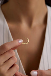 14 Ayar Kalemli Halka Altın Küpe