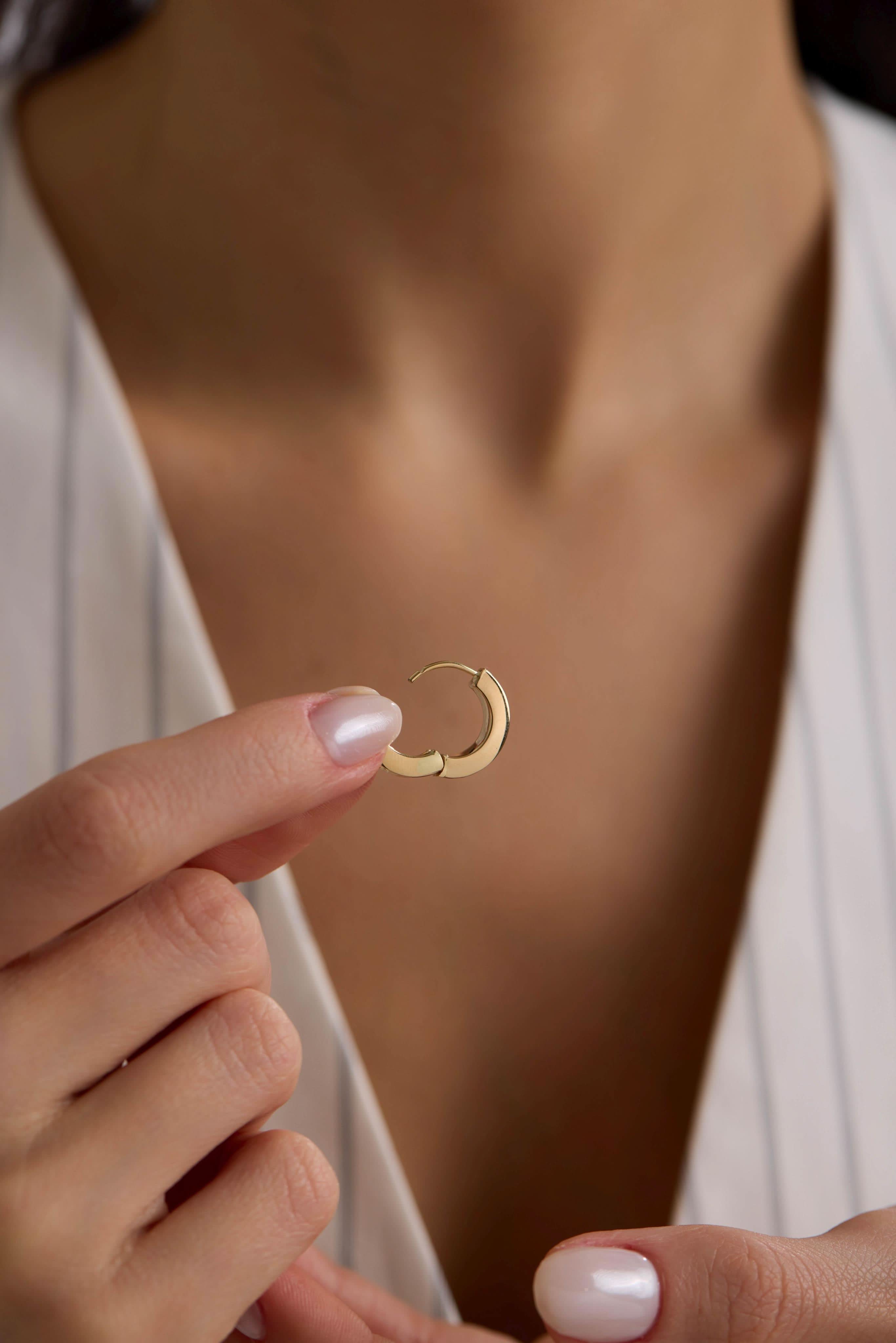 14 Ayar Kalemli Halka Altın Küpe