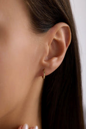 14 Ayar Kalemli Halka Altın Küpe