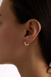 14 Ayar Kalemli Halka Altın Küpe