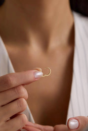 14 Ayar Kalemli Halka Altın Küpe