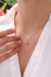 14 Ayar Kalemli Kalp Altın Kolye Ucu