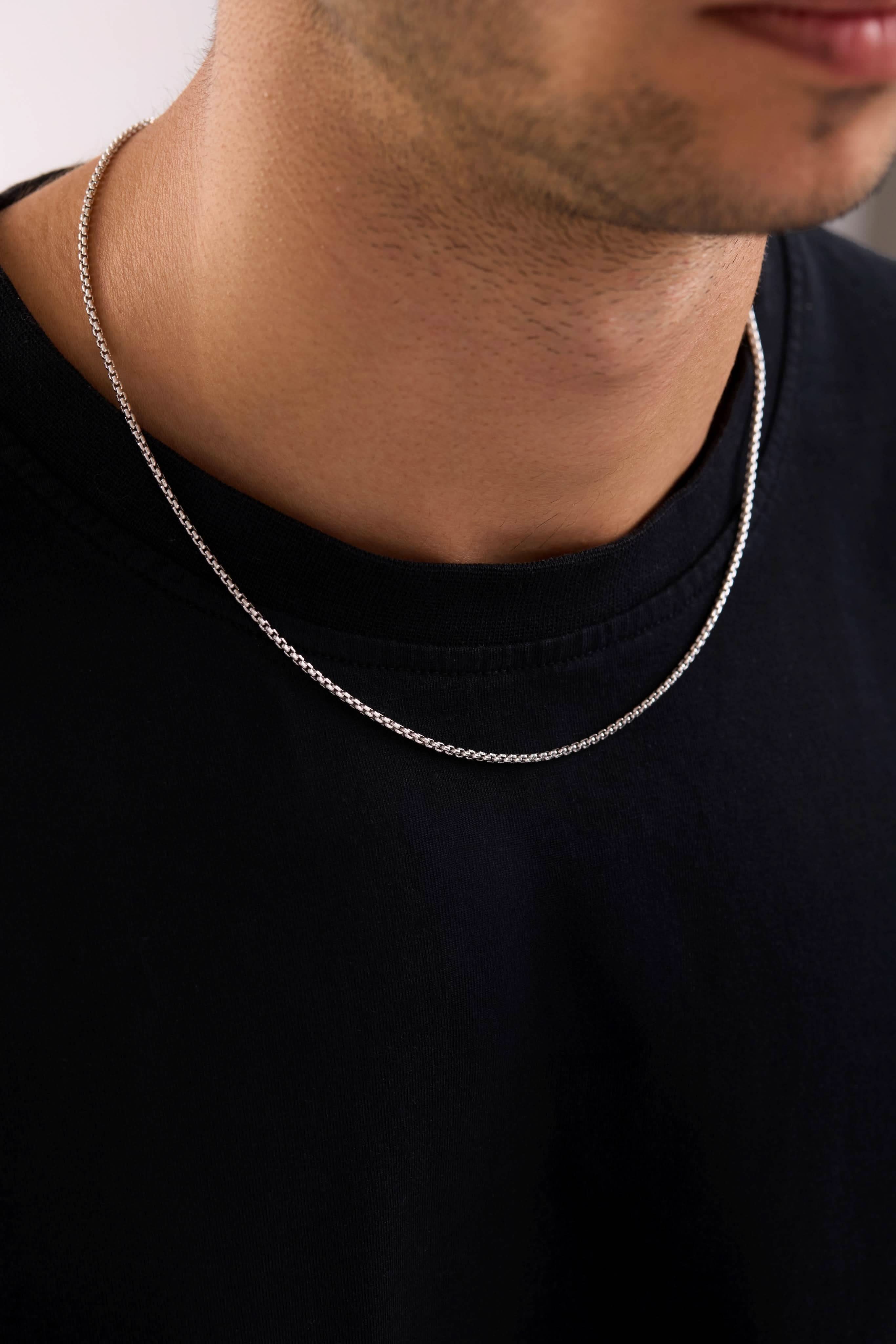 14 Ayar Kalın Forse Beyaz Zincir Erkek Altın Kolye