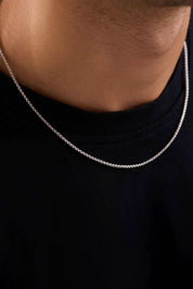 14 Ayar Kalın Forse Beyaz Zincir Erkek Altın Kolye