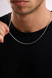 14 Ayar Kalın Forse Beyaz Zincir Erkek Altın Kolye