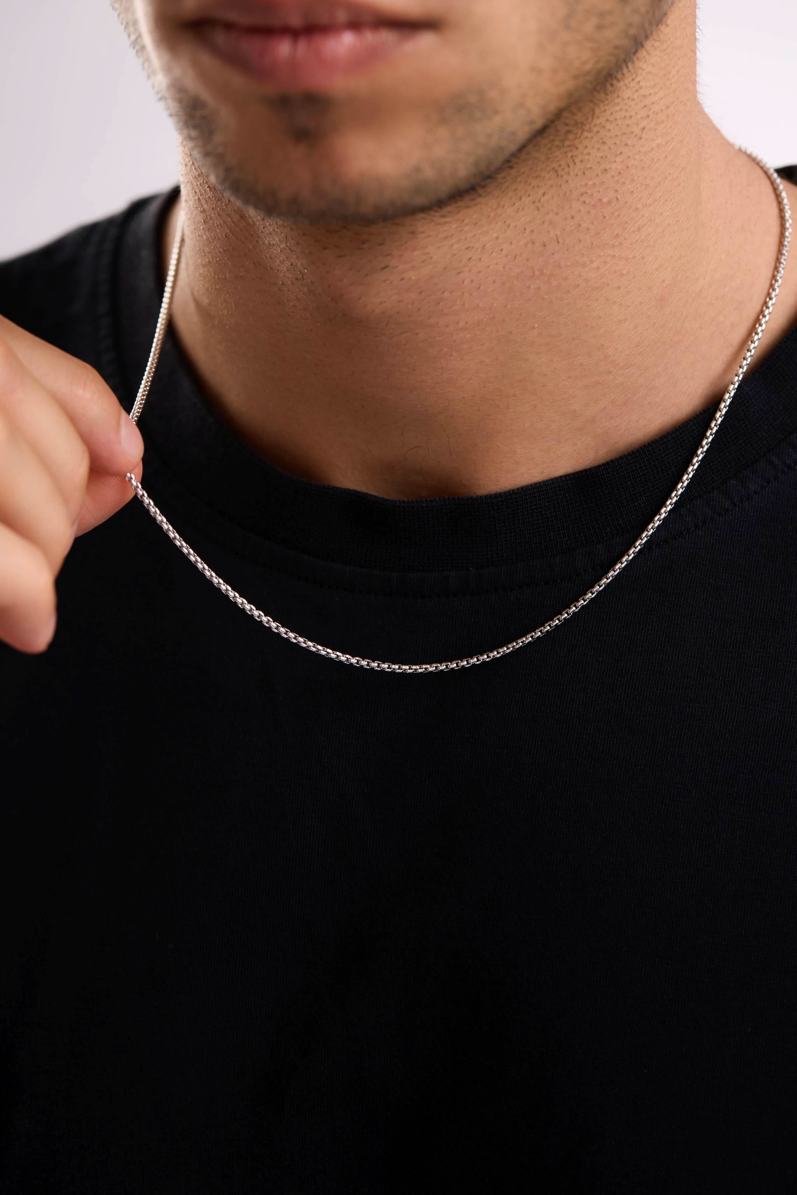 14 Ayar Kalın Forse Beyaz Zincir Erkek Altın Kolye