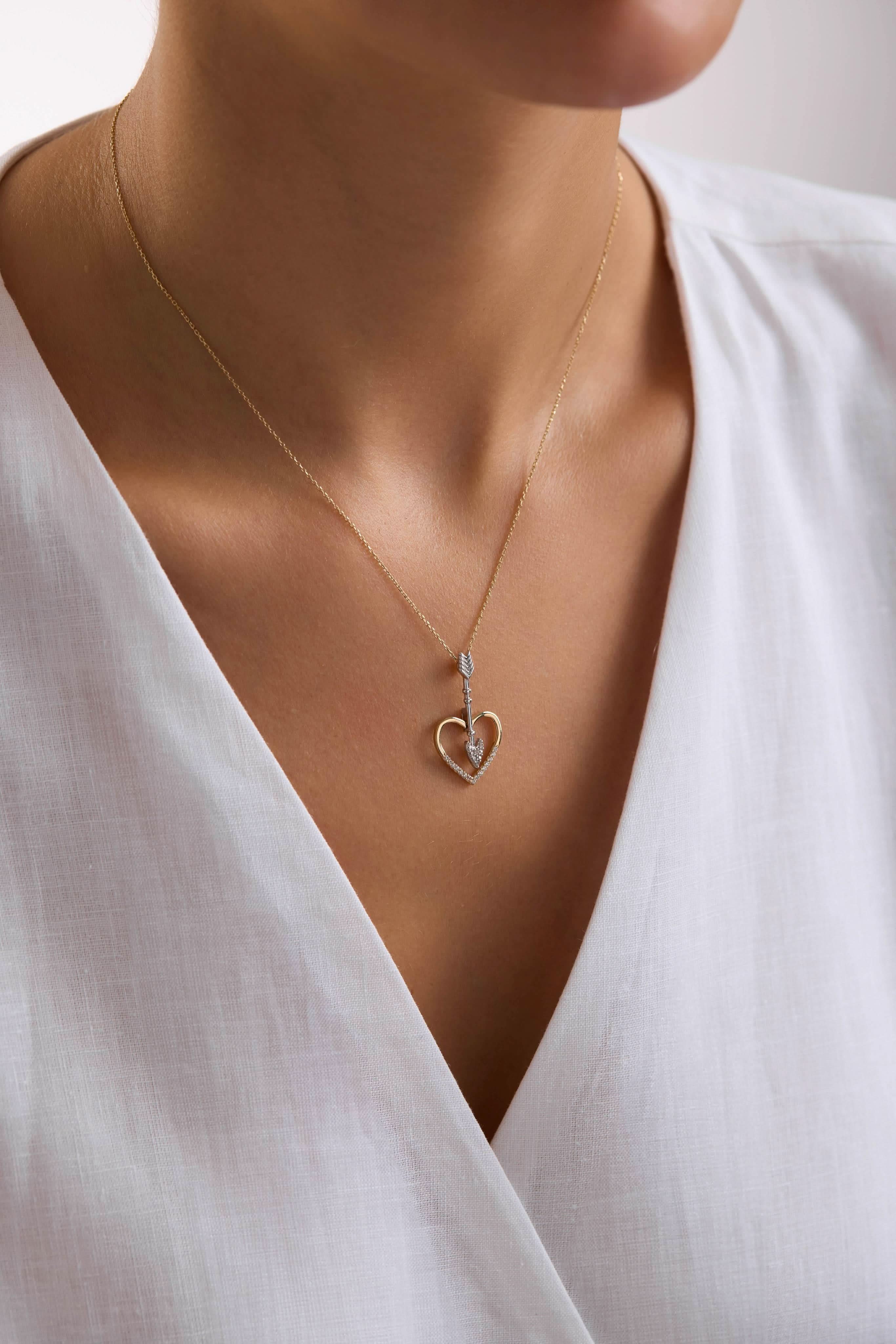 14 Ayar Kalp Altın Kolye