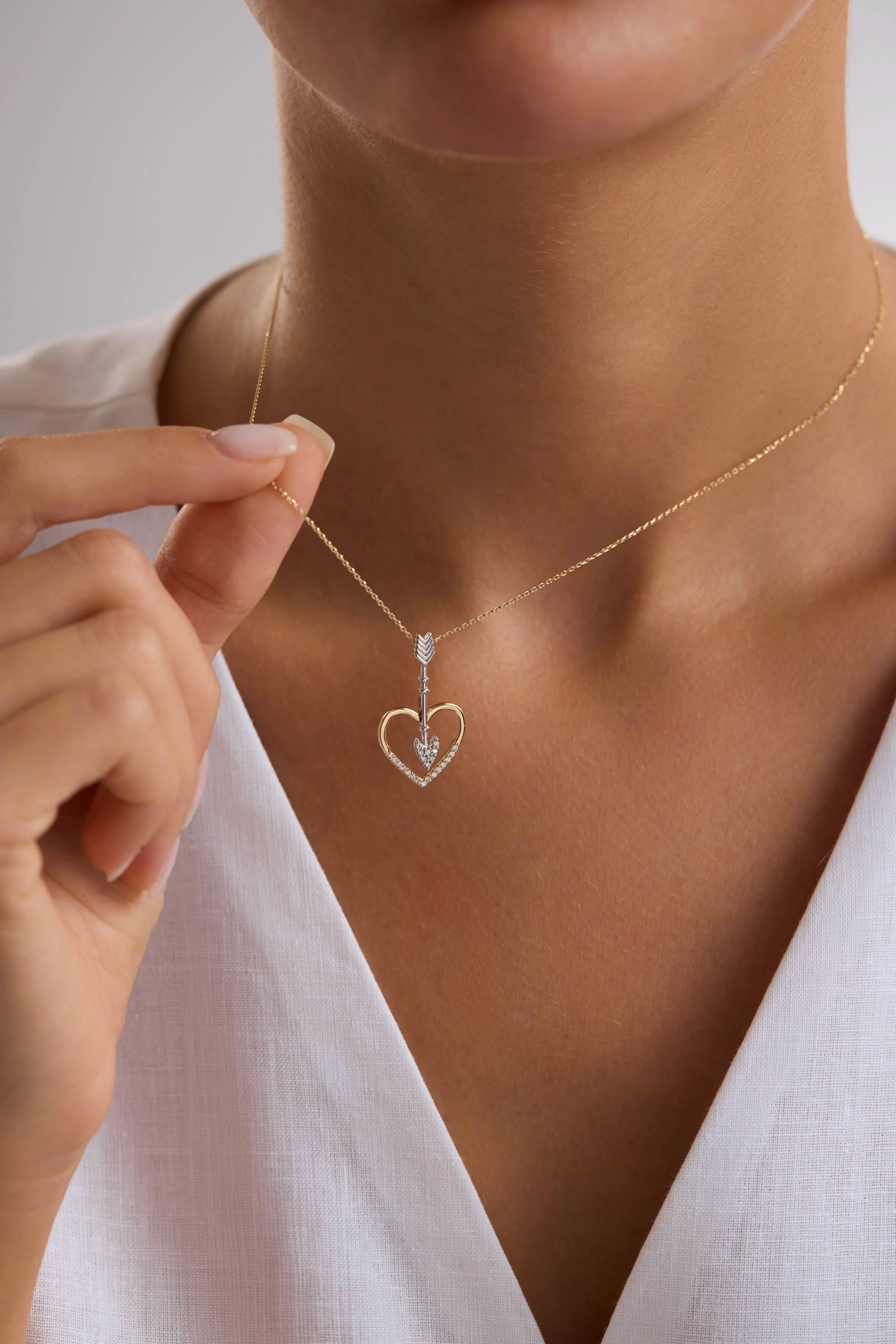 14 Ayar Kalp Altın Kolye