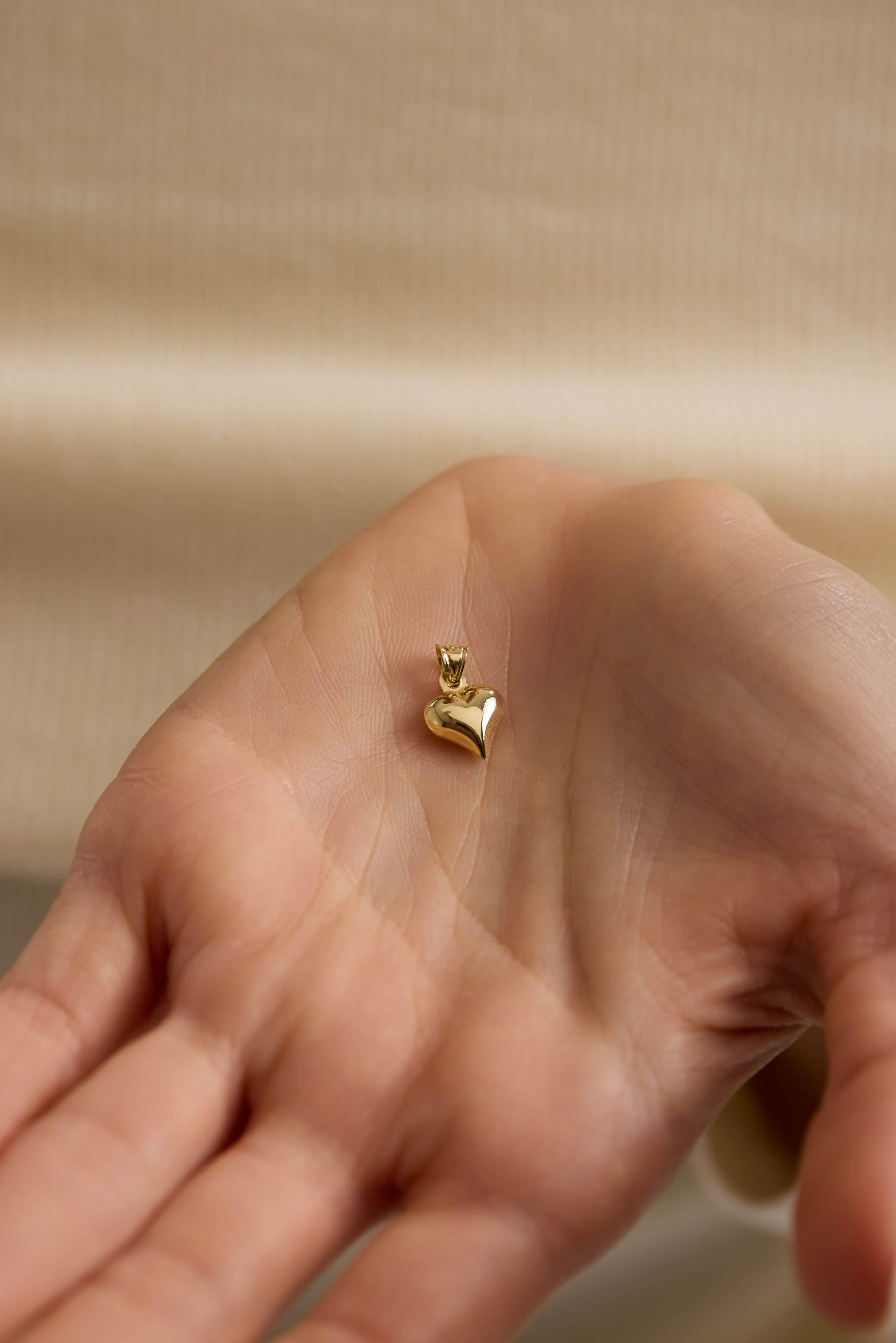 14 Ayar Kalp Altın Kolye Ucu