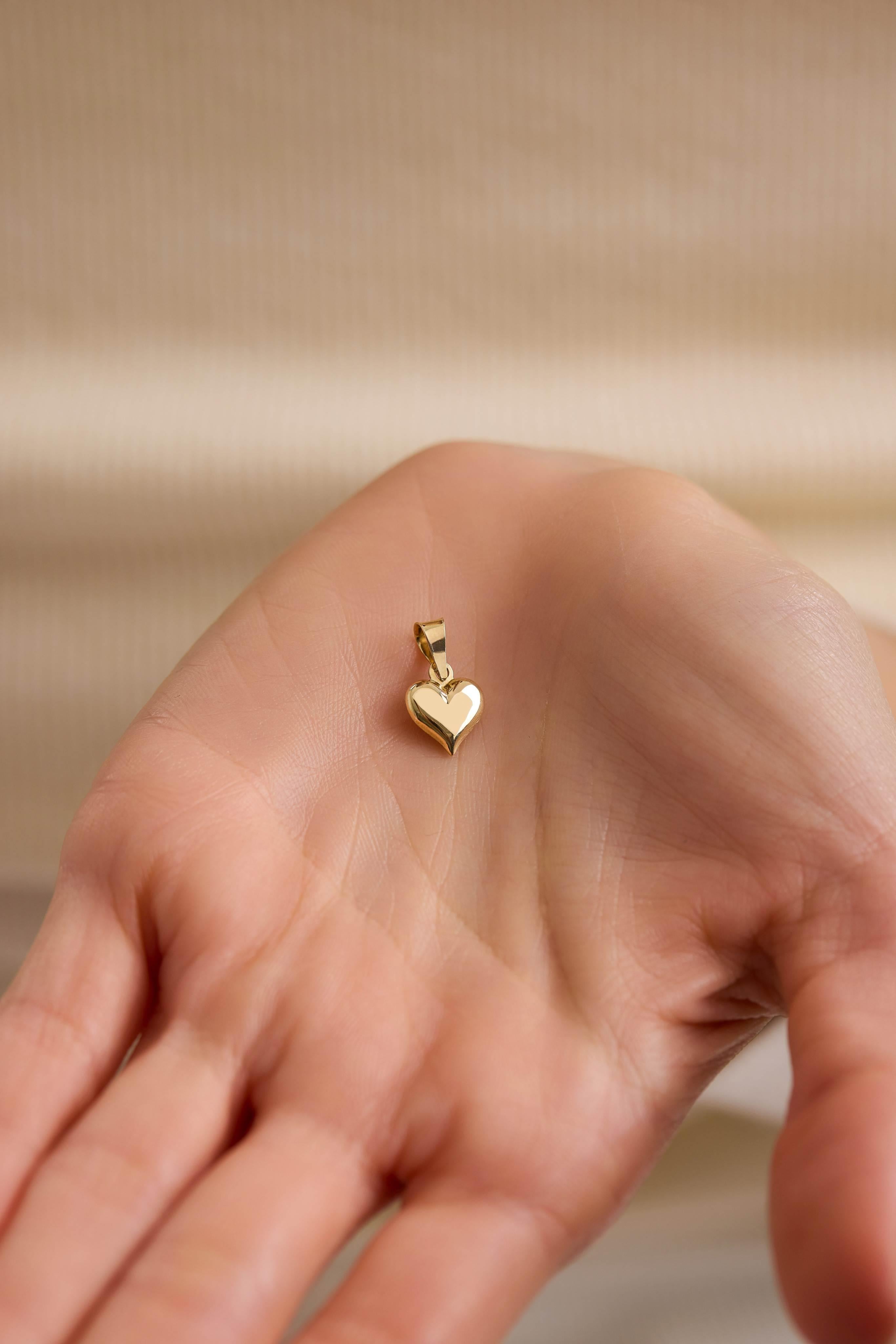 14 Ayar Kalp Altın Kolye Ucu
