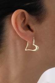 14 Ayar Kalp Altın Küpe