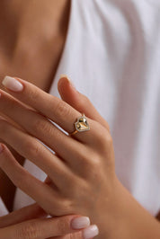 14 Ayar Kalp Altın Yüzük