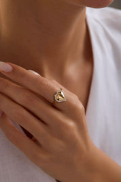 14 Ayar Kalp Altın Yüzük